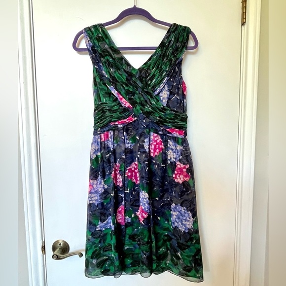NWT Anna Sui x Anthropologie Blurred Hydrangea Silk Dress - Size 8​ - Picture 5 of 16